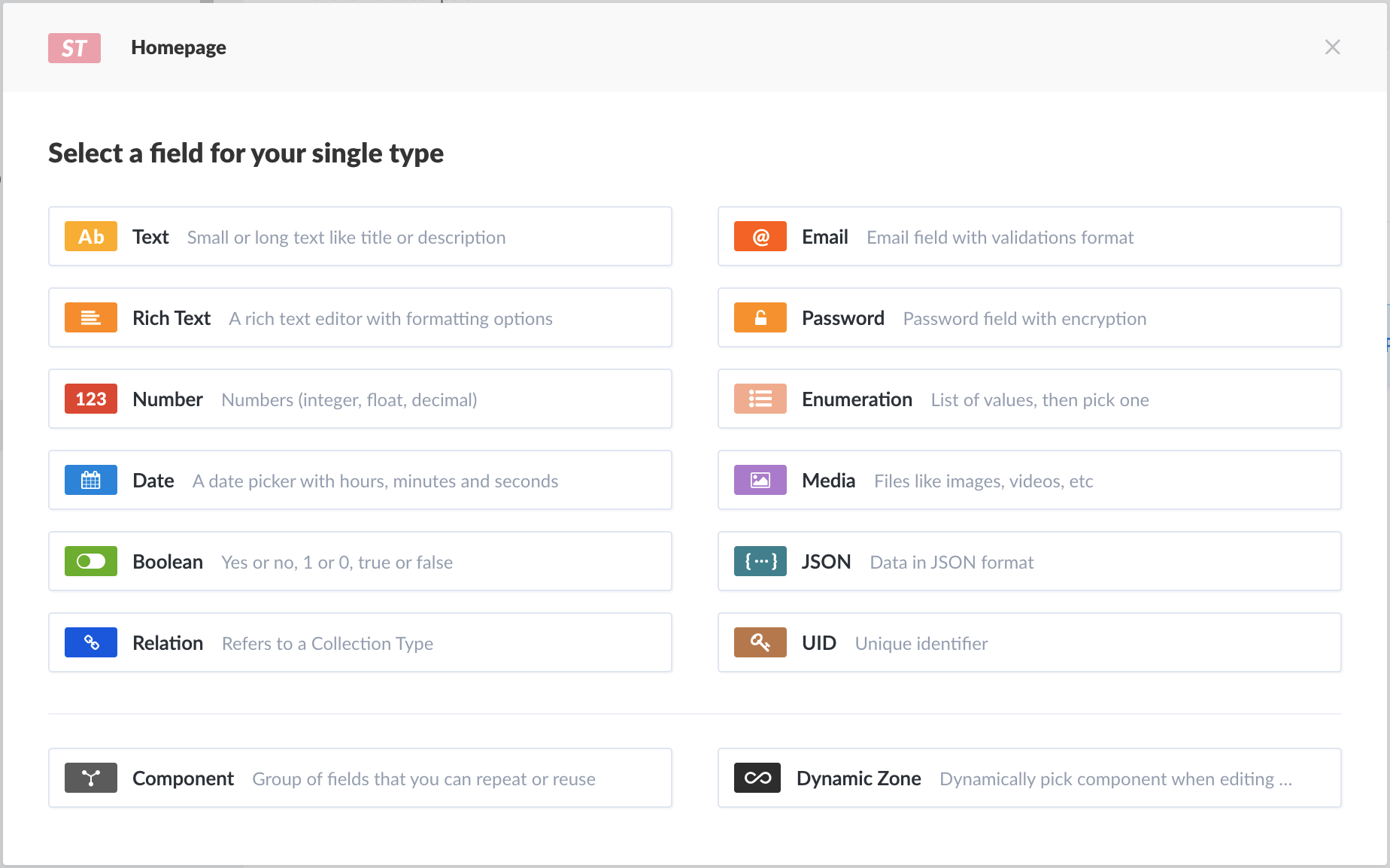 Single Type Field